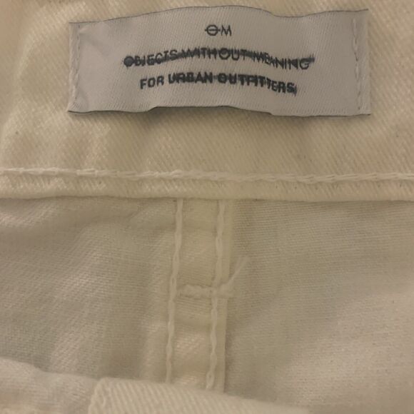 Urban Outfitters Mini Skirt Sz XS White Denim Snap Closure Y2K Casual Twee - Picture 5 of 6